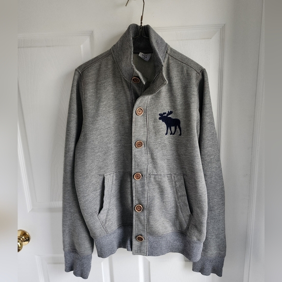 Men's G*G*S Moose Cardigan Buttonup Sweatshirt SZ Large Good Used Condition - Picture 1 of 7